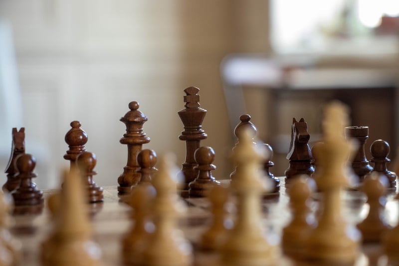 Chessboard with chess pieces